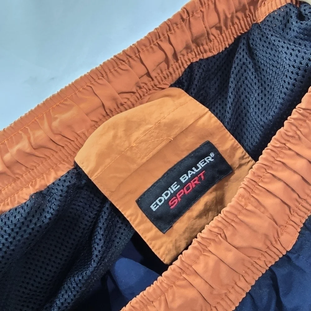 Eddie Bauer Swim Trunks Mens XXXL Blue Orange Board Shorts Mesh Lined 9 Inch